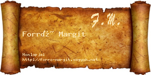 Forró Margit névjegykártya